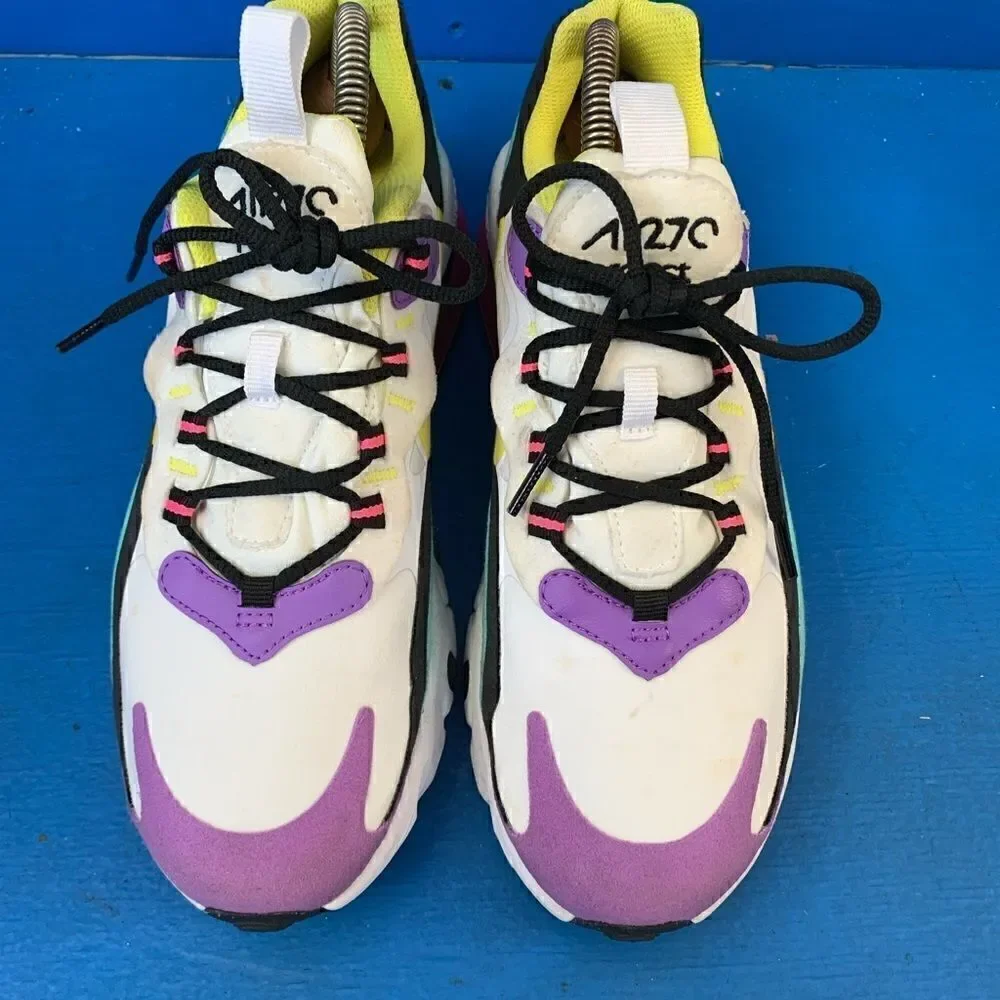 Nike Air Max 270 React (GS) BQ0103-101 White/Yellow Youth Size 6.5Y